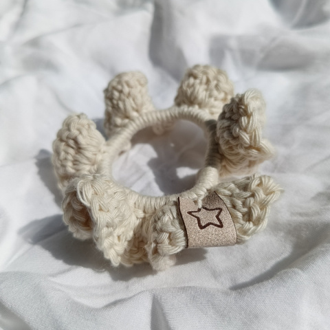 Scrunchie gumka do włosów (mini) - ecru Scrunchie gumka do włosów (mini) - ecru